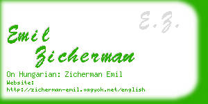 emil zicherman business card